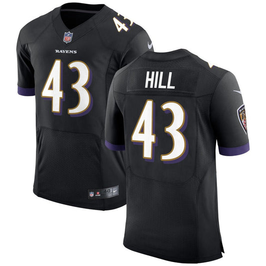 Justice Hill Baltimore Ravens Nike Speed Machine Elite Jersey - Black