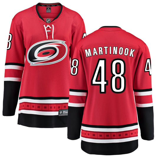 Jordan Martinook Carolina Hurricanes Fanatics Branded Women's Home Breakaway Jersey - Red