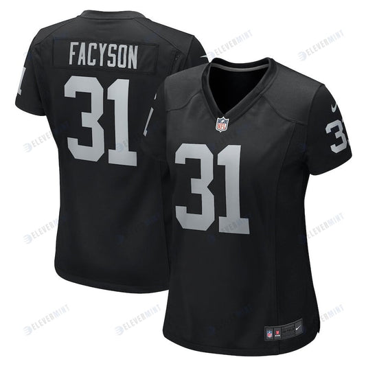 Brandon Facyson 31 Las Vegas Raiders Women Team Game Jersey - Black