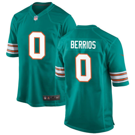 Braxton Berrios Miami Dolphins Nike Alternate Game Jersey - Aqua
