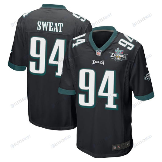 Josh Sweat 94 Philadelphia Eagles Super Bowl LVII Champions 2 Stars Men Game Jersey - Black