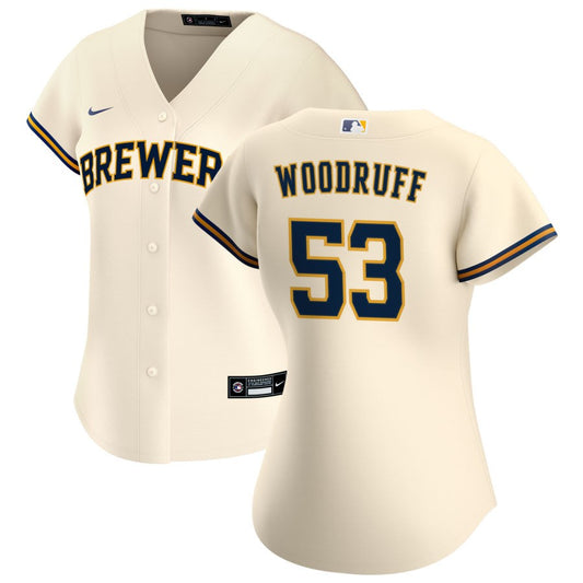 Brandon Woodruff Milwaukee Brewers Nike Women's Home Replica Jersey - Cream