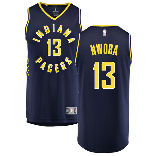 Jordan Nwora Indiana Pacers Fanatics Branded Fast Break Replica Jersey Navy - Icon Edition