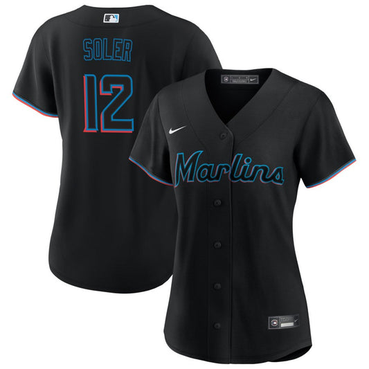 Jorge Soler Miami Marlins Nike Women's Alternate Replica Jersey - Black