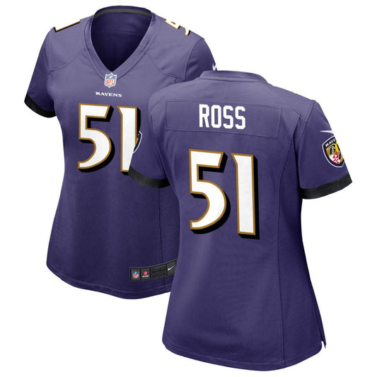 Josh Ross Baltimore Ravens Nike Women's Game Jersey - Purple