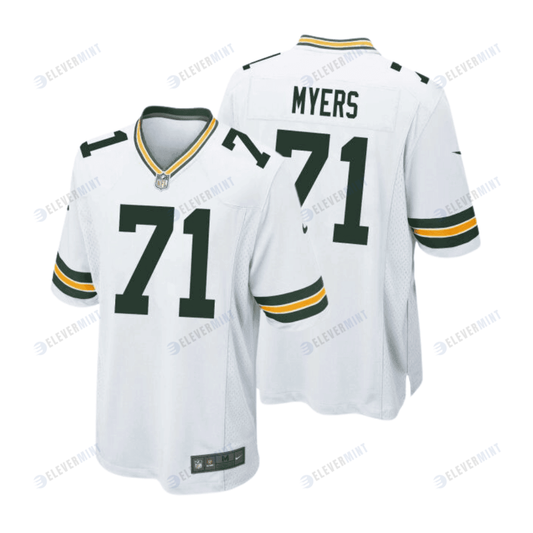 Josh Myers 71 Green Bay Packers Men Away Game Jersey - White