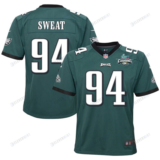 Josh Sweat 94 Philadelphia Eagles Super Bowl LVII Champions 2 Stars 2 Stars Youth Game Jersey - Black