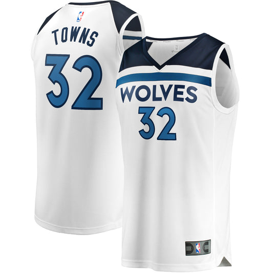 Karl-Anthony Towns Minnesota Timberwolves Fanatics Branded Youth Fast Break Replica Player Jersey - Association Edition - White