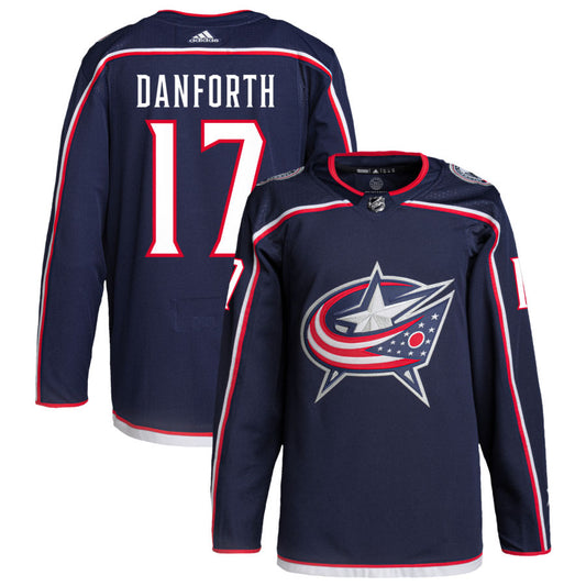 Justin Danforth Columbus Blue Jackets adidas Home Primegreen Authentic Pro Jersey - Navy