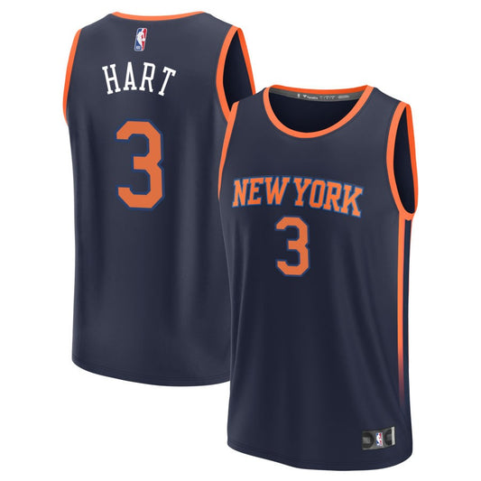 Josh Hart New York Knicks Fanatics Branded Youth Fast Break Replica Jersey - Statement Edition - Navy