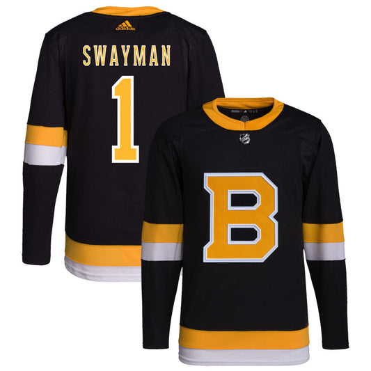 Jeremy Swayman Boston Bruins adidas Alternate Primegreen Authentic Pro Jersey - Black