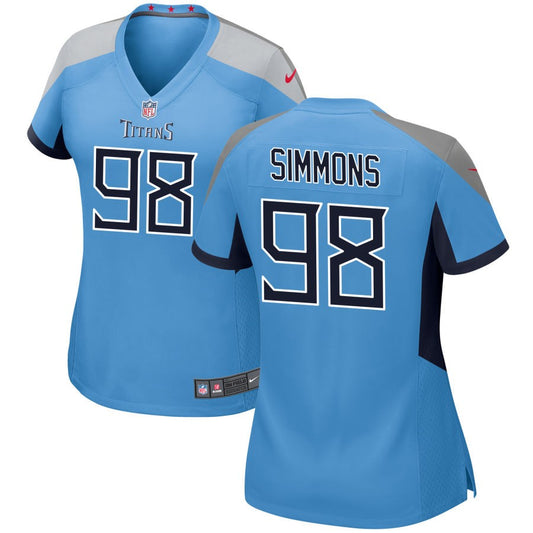 Jeffery Simmons Tennessee Titans Nike Women's Alternate Game Jersey - Light Blue