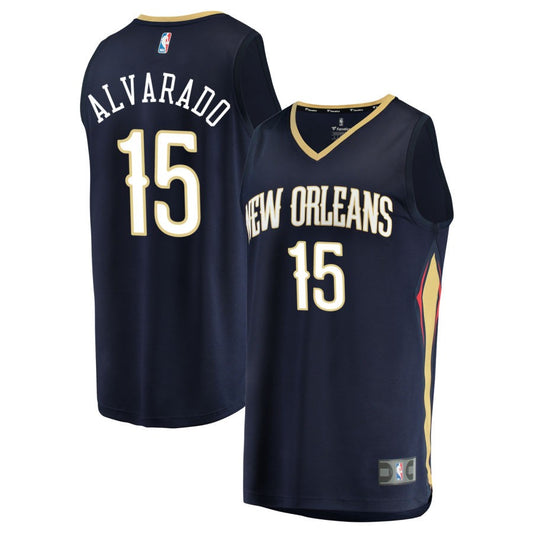 Jose Alvarado New Orleans Pelicans Fanatics Branded Fast Break Replica Jersey Navy - Icon Edition