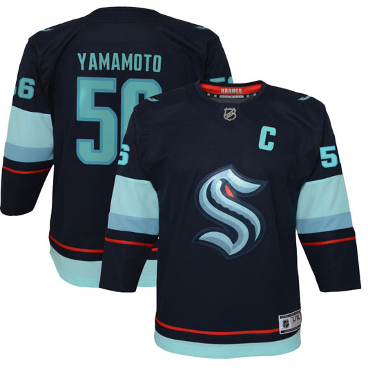 Kailer Yamamoto Seattle Kraken Youth Home Premier Jersey - Navy