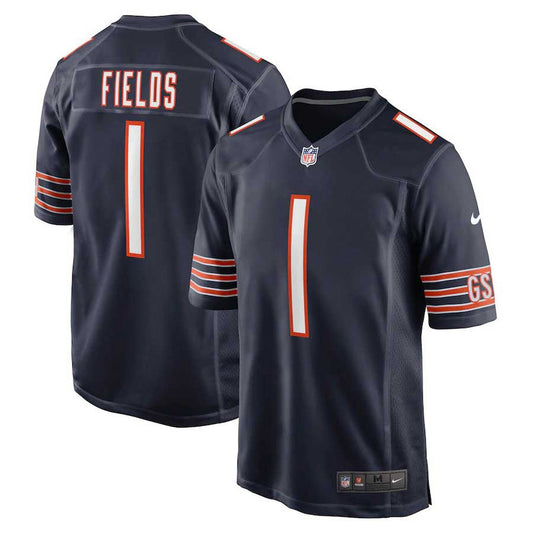 Justin Fields Chicago Bears Youth Navy Blue Game Replica Jersey
