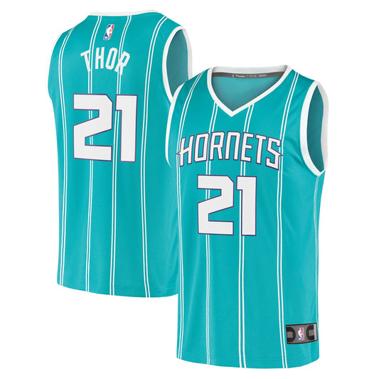 JT Thor Charlotte Hornets Fanatics Branded 2021/22 Fast Break Replica Jersey - Icon Edition - Teal