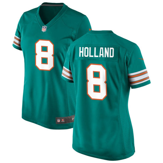 Jevon Holland Miami Dolphins Nike Women's Alternate Game Jersey - Aqua