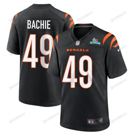 Joe Bachie 49 Cincinnati Bengals Super Bowl LVII Champions Men Game Jersey - Black