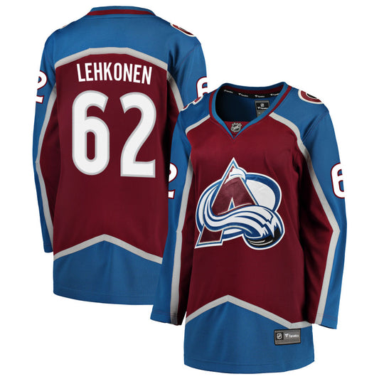 Artturi Lehkonen Colorado Avalanche Fanatics Branded Women's Home 2022 Stanley Cup Champions Breakaway Jersey - Burgundy