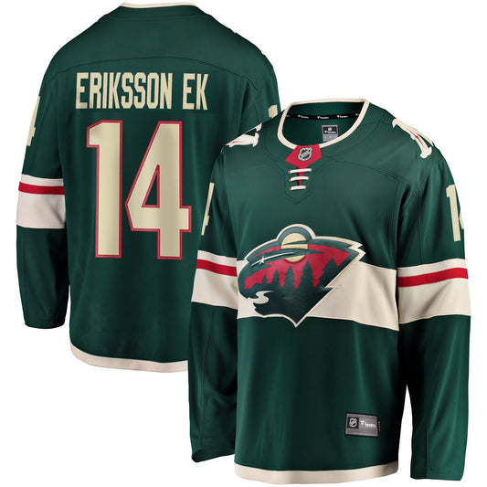 Joel Eriksson Ek Minnesota Wild Fanatics Branded Youth Breakaway Player Jersey - Green